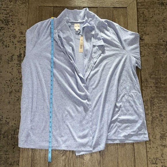 NIC+ZOE Speckled Knit Drape Cardigan Blue Mix - Picture 13 of 14